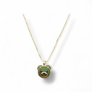 Elegant Gold and Green Pendant Necklace